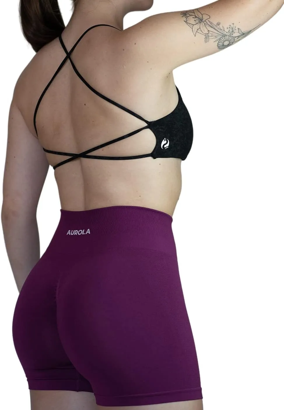AUROLA Workout Sports Bras Women Athletic Removable Backless Strappy Criss Cross Light Support Gym Fitness Yoga Crop Bra