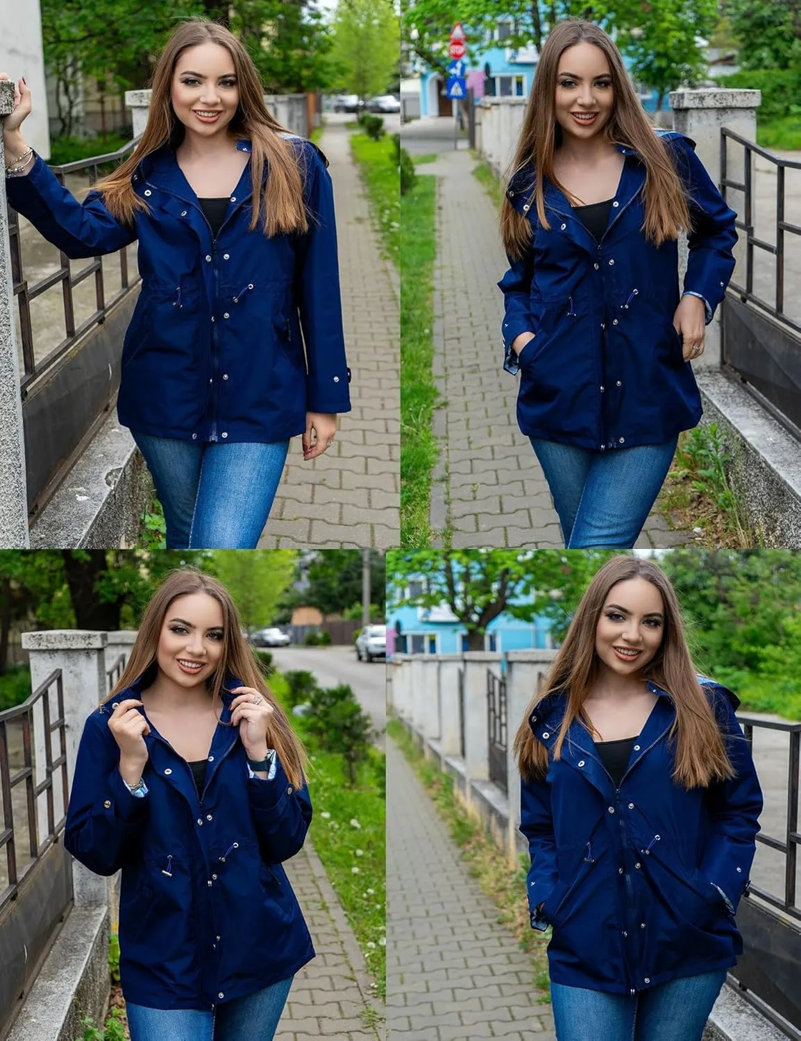 Avoogue Rain Jacket for Women Waterproof Lightweight Hooded Raincoat for Hiking Travel Outdoor