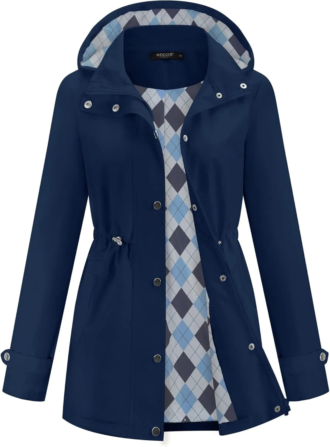 Avoogue Rain Jacket for Women Waterproof Lightweight Hooded Raincoat for Hiking Travel Outdoor