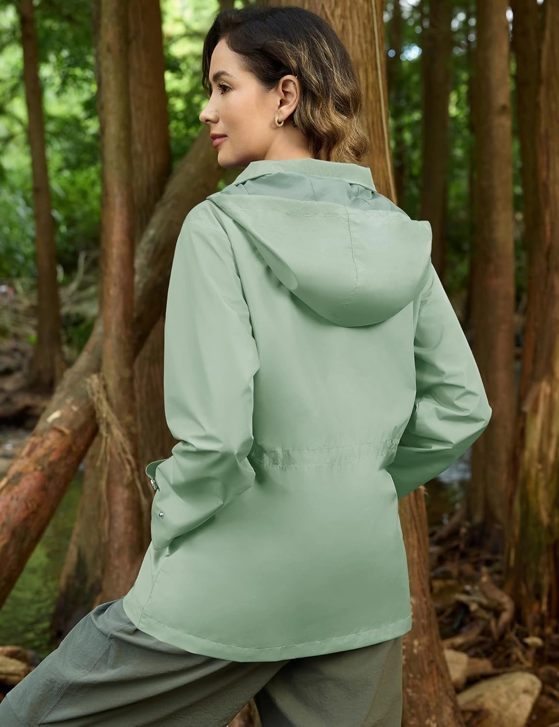 Avoogue Rain Jacket for Women Waterproof Lightweight Hooded Raincoat for Hiking Travel Outdoor