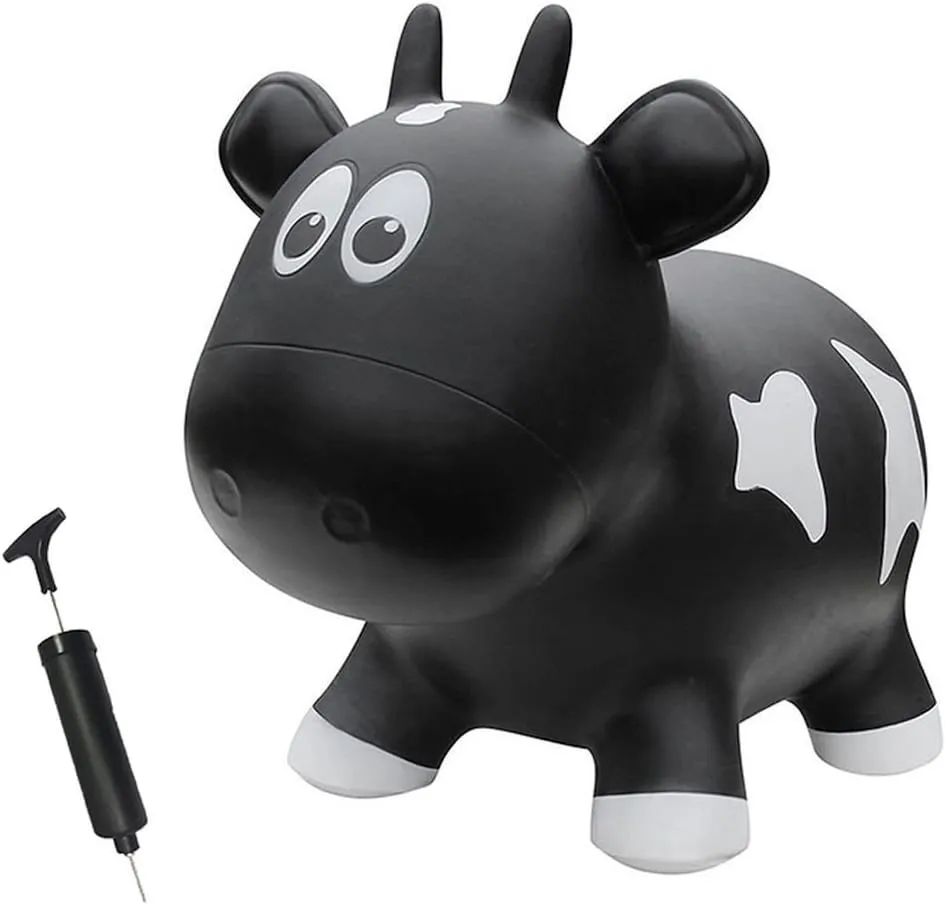 Award Winning Inflatable Toddler Safe Bouncing Black Cow Plus Pump