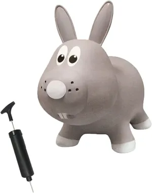 Award Winning Inflatable Toddler Safe Bouncing Grey Rabbit Plus Pump