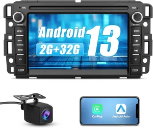 AWESAFE Car Stereo for Chevy Silverado GMC Sierra Yukon 2007-2013, Android GPS Navigation Head Unit Radio Replacement with CarPlay Android Auto Multimedia Video Player - with Backup Camera