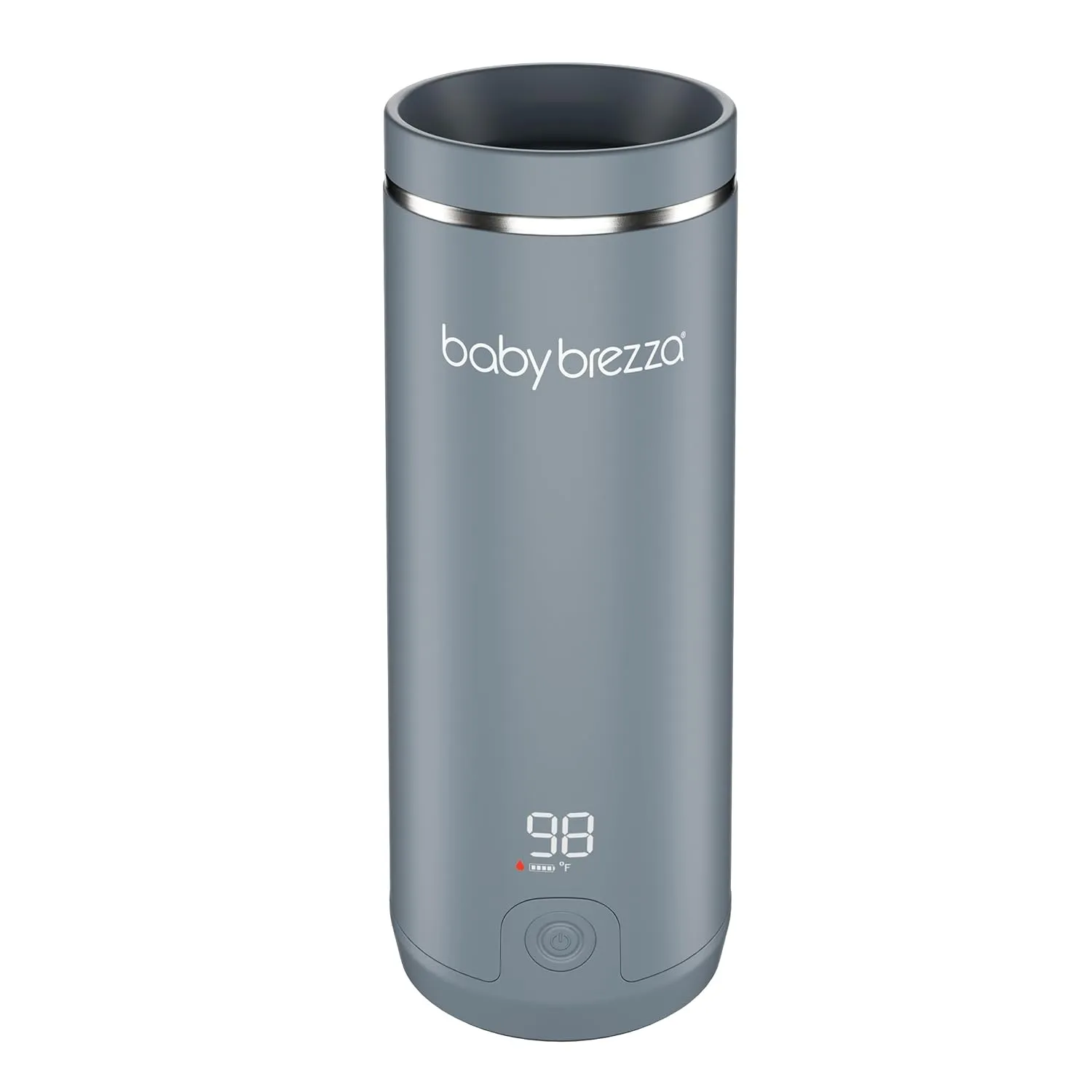 Baby Brezza Superfast Portable Baby Bottle Warmer – 67% Faster - Travel Breastmilk Warmer and Formula Warmer - Safe, Even Heating - Up to 9oz - No Adapters, Grey