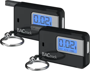 BACtrack Go Keychain Breathalyzer - Black (2 Pack) | Ultra-Portable Pocket Keyring Alcohol Tester for Personal Use