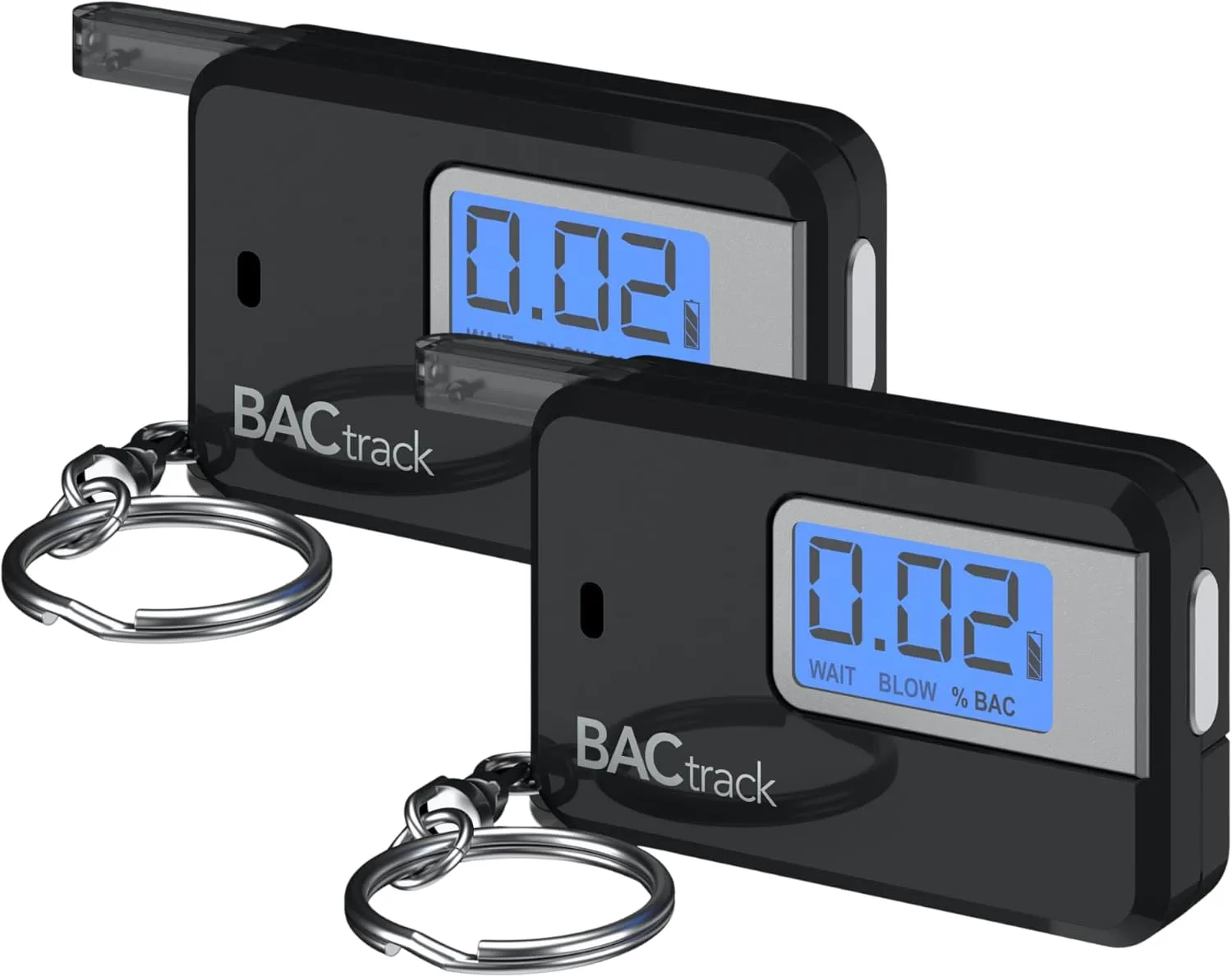 BACtrack Go Keychain Breathalyzer - Black (2 Pack) | Ultra-Portable Pocket Keyring Alcohol Tester for Personal Use