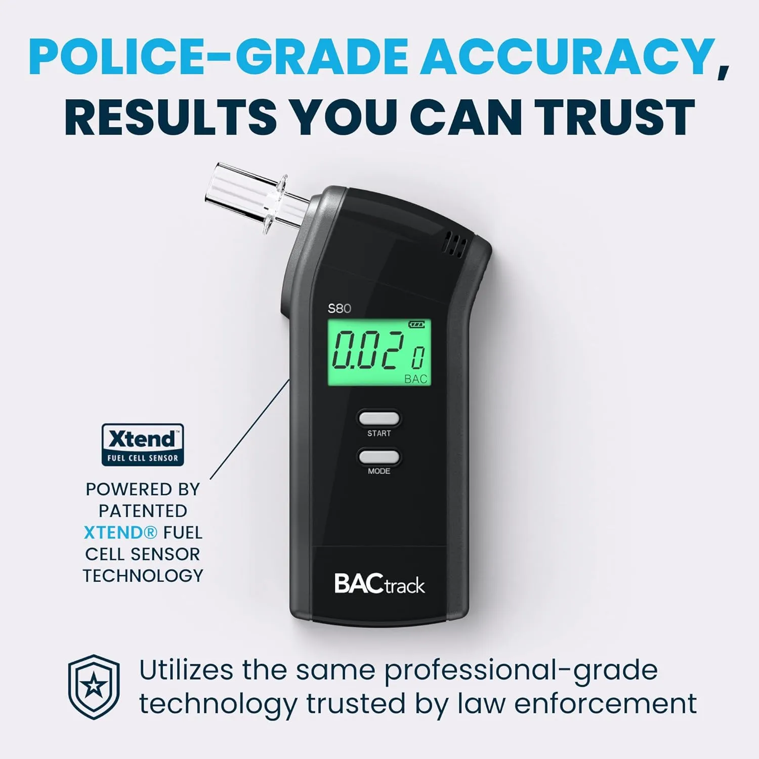 BACtrack S80 Breathalyzer | Professional-Grade Accuracy | DOT & NHTSA Approved | FDA 510(k) Cleared | Portable Breath Alcohol Tester for Personal & Professional Use