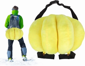 Banana Butt Pads for Skiing, Funny Adjustable Hip Protection for Snowboarding Skating, Thick Cushion Skiing Protective Gear for Kids Adults (Yellow)