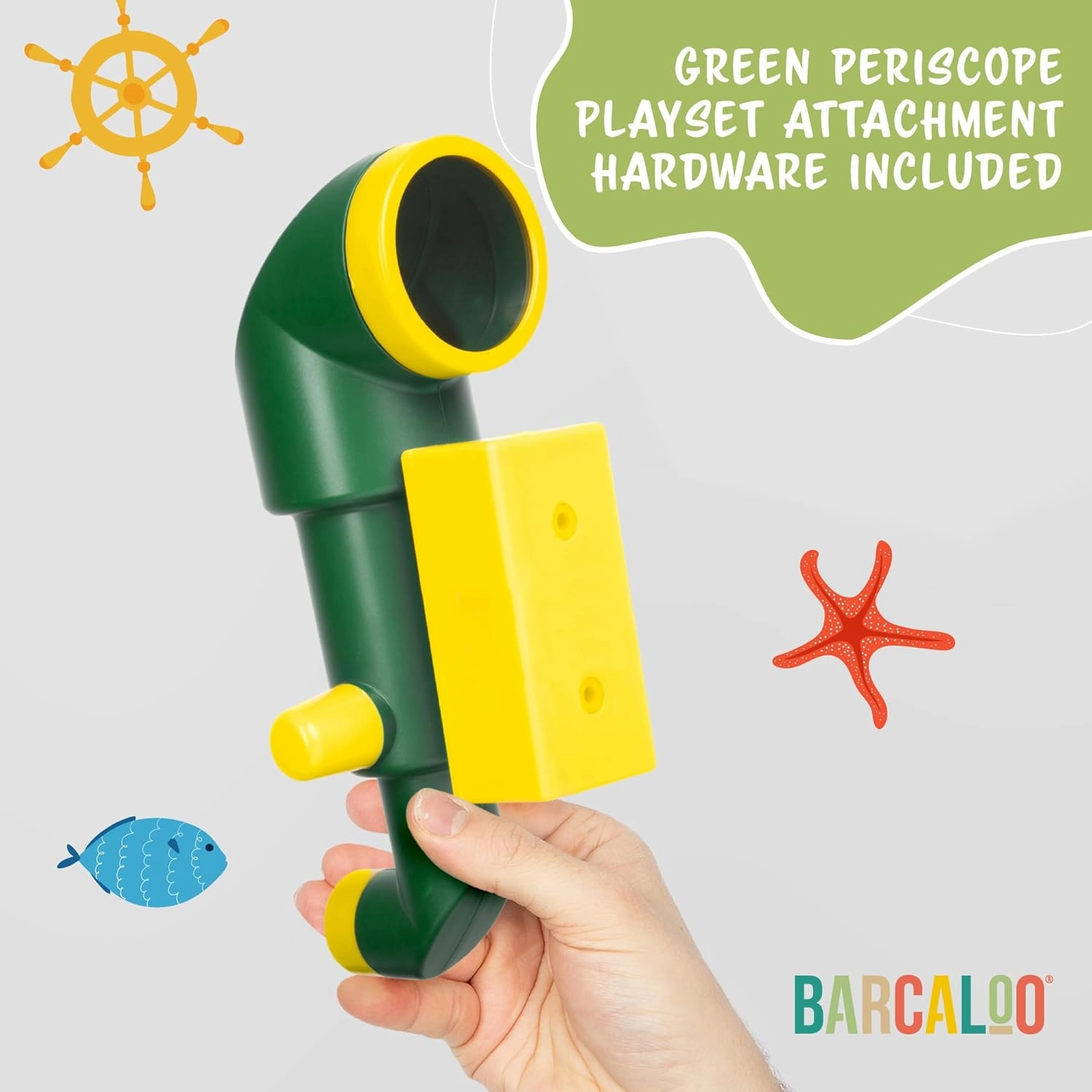 Barcaloo Playground Equipment Play Periscope for Kids, Toddlers - Green Periscope Playset Attachment, Monocular Swing Set Accessory for Outdoor Playhouse, Backyard