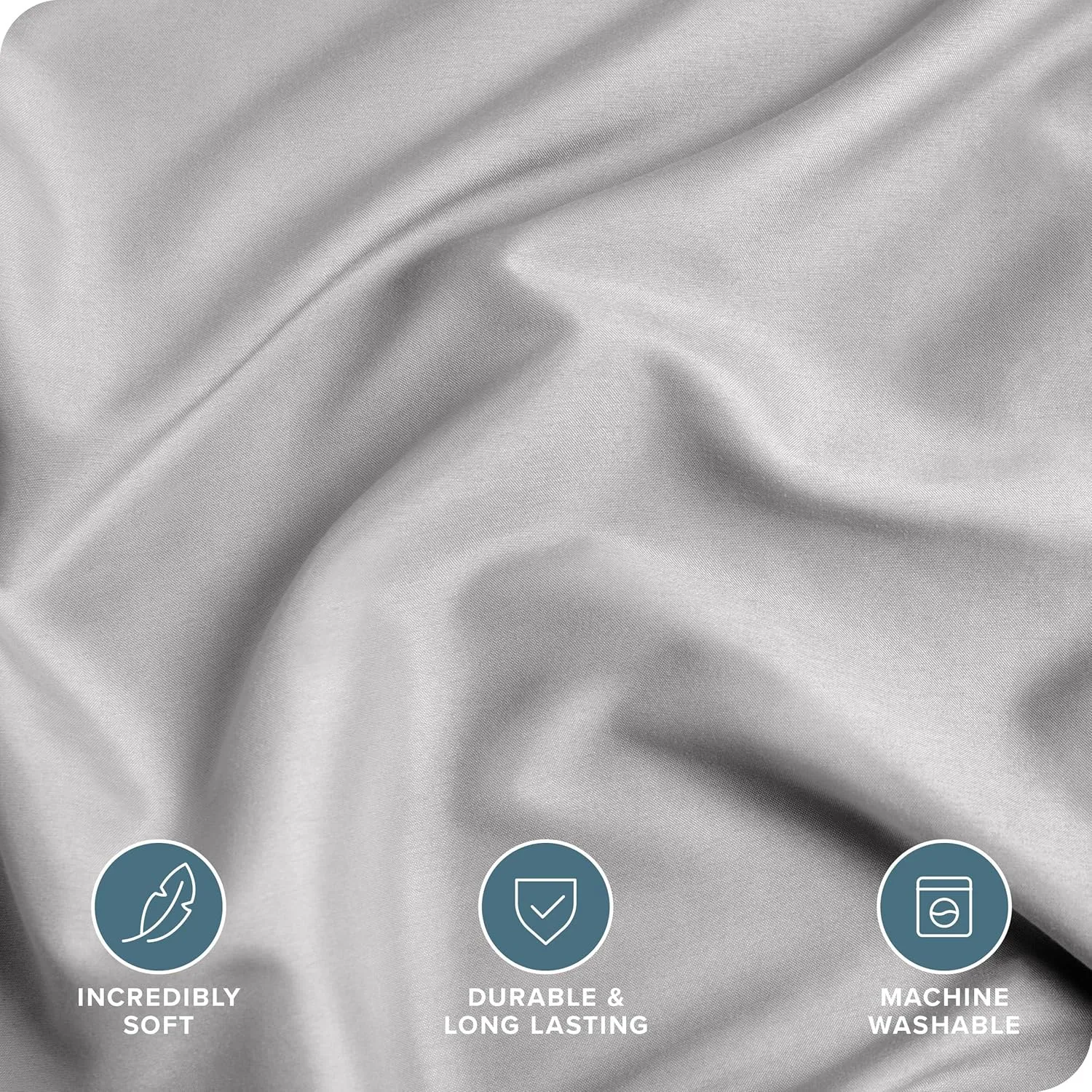 Bare Home Bedding Duvet Cover Queen Size - Premium 1800 Super Soft Collection - Lightweight, Cooling - Soft Breathable Bedding Duvet Cover (Queen, Light Grey)