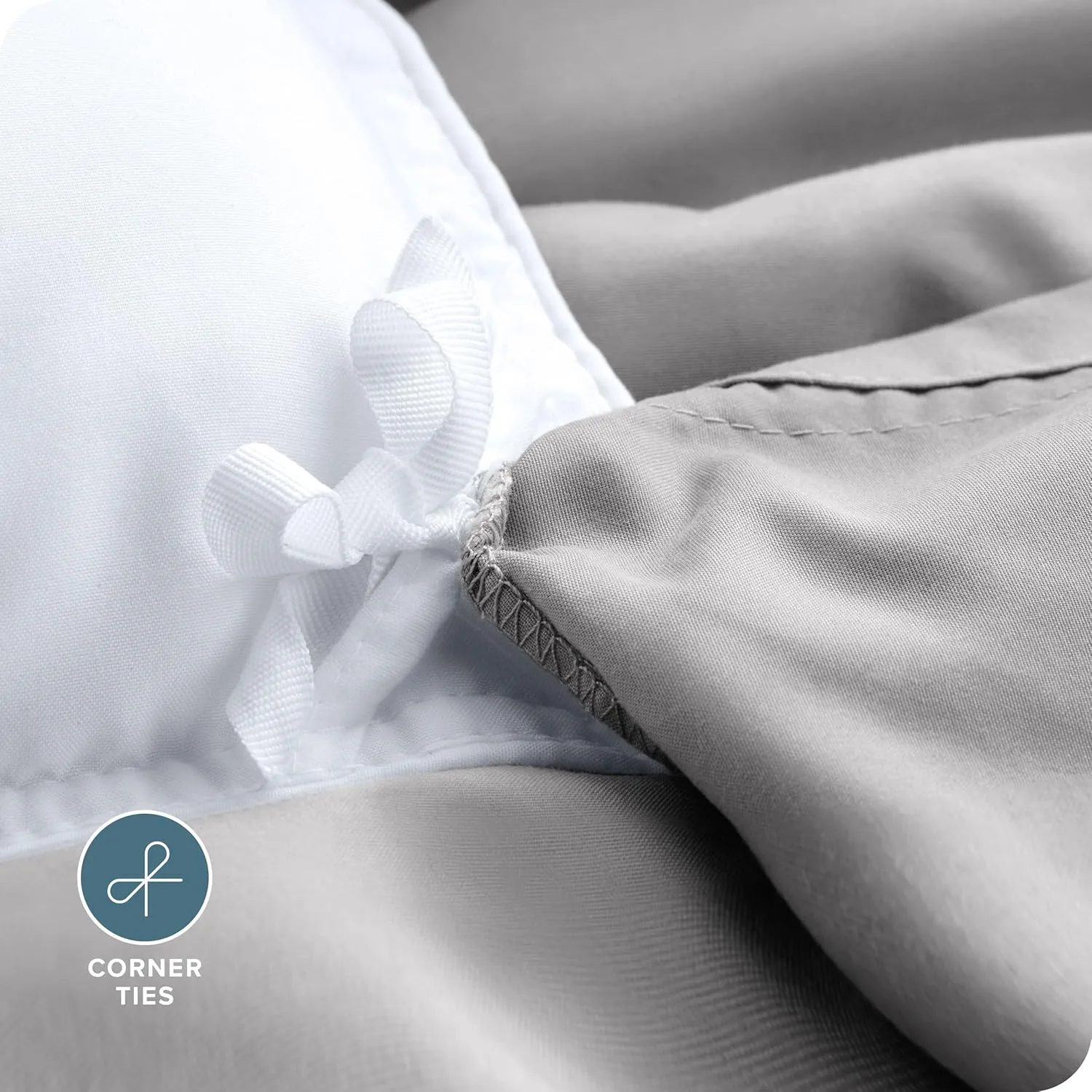 Bare Home Bedding Duvet Cover Queen Size - Premium 1800 Super Soft Collection - Lightweight, Cooling - Soft Breathable Bedding Duvet Cover (Queen, Light Grey)