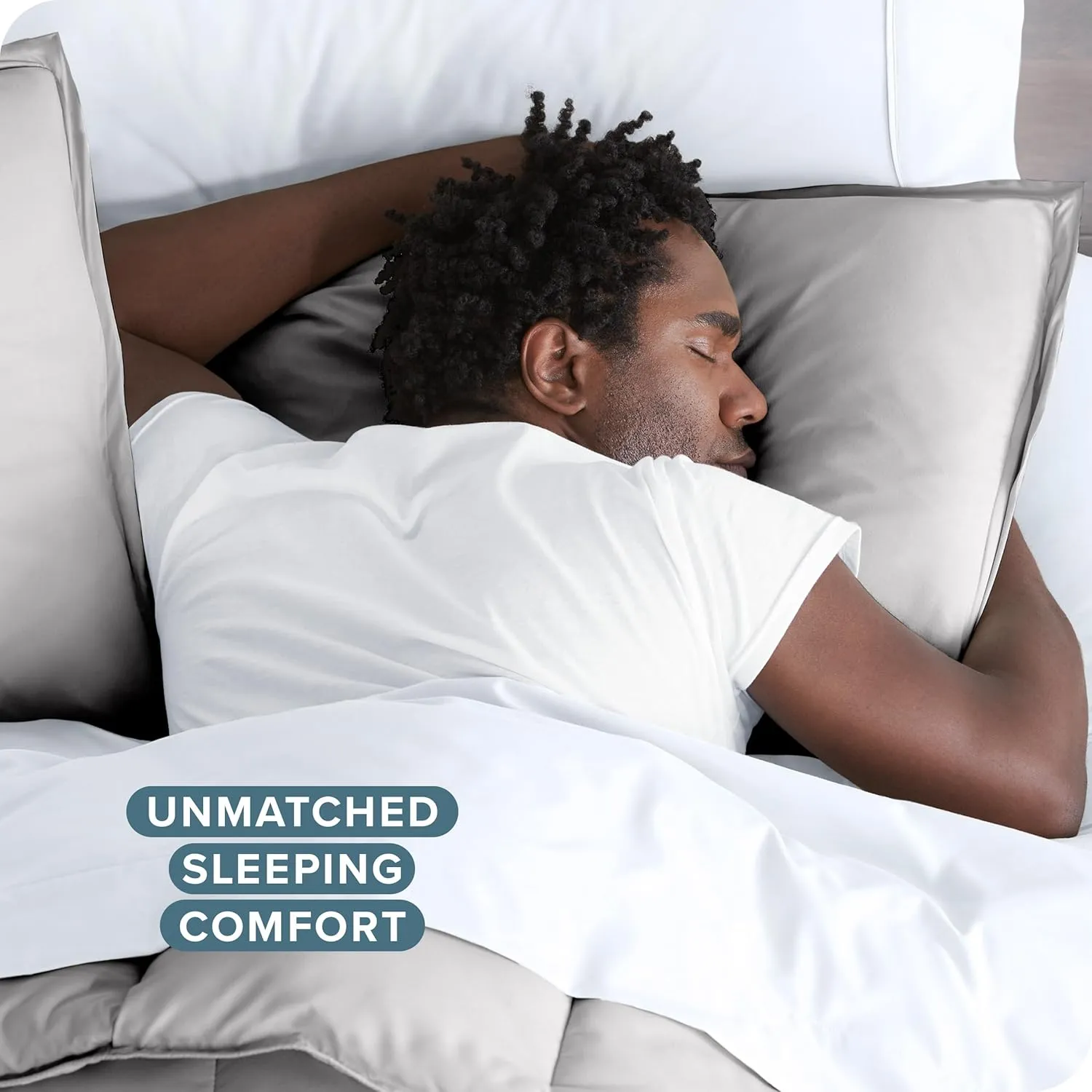 Bare Home Bedding Duvet Cover Queen Size - Premium 1800 Super Soft Collection - Lightweight, Cooling - Soft Breathable Bedding Duvet Cover (Queen, Light Grey)