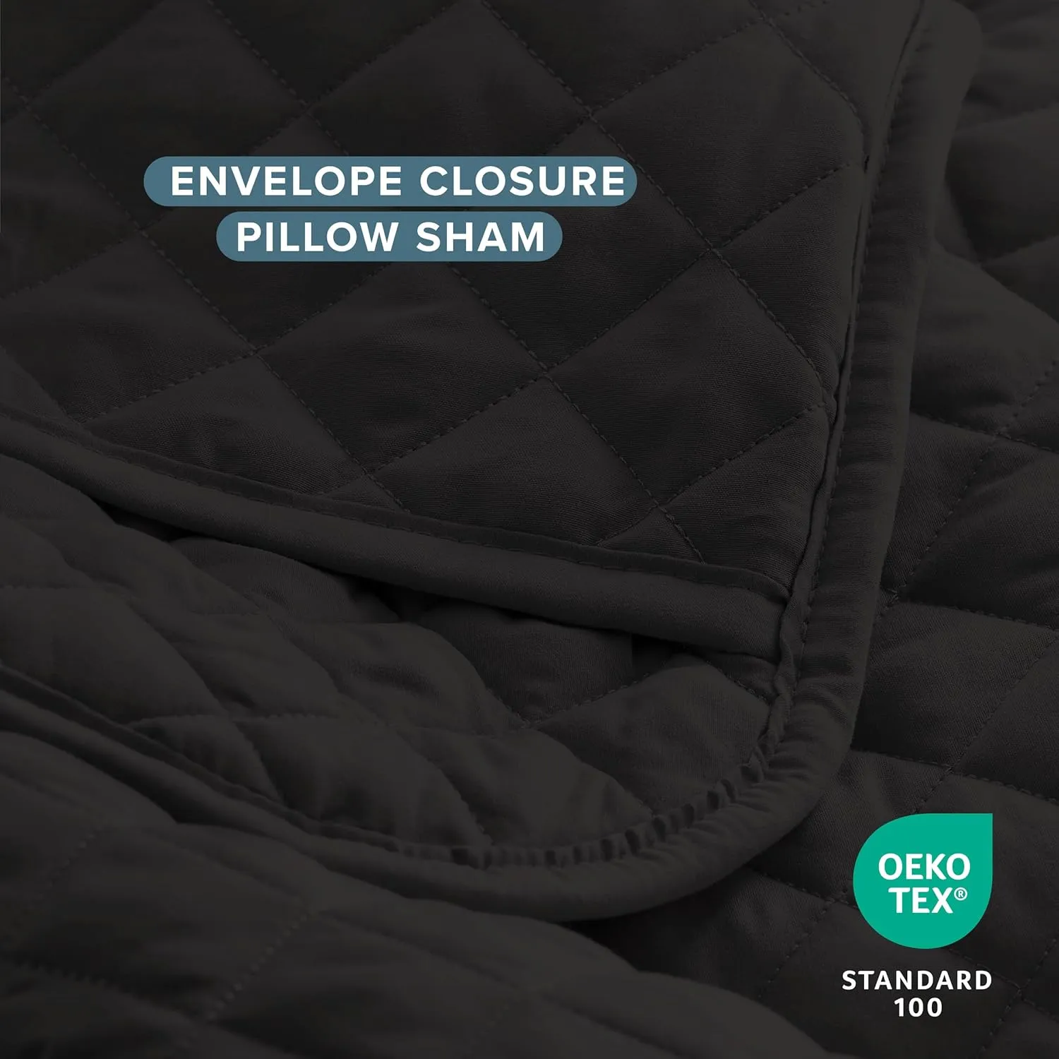Bare Home Coverlet Set - Lightweight Bed Decor - Comforter Alternative - All-Season Quilted Bedspread (King, Black)
