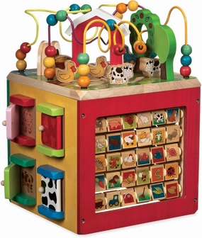Battat - Activity Cube With Farm Theme - Educational Wooden Toys For Toddlers And Kids - 1 Year  