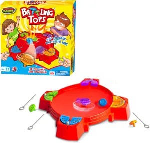 Battling Tops - The Original Classic Spinning Tops Game Set for 2-4 Kids. Insert, Press & Pull! Drop Battle Gyros in The Stadium to Combat with Each Other. Ages 6  Boys & Girls