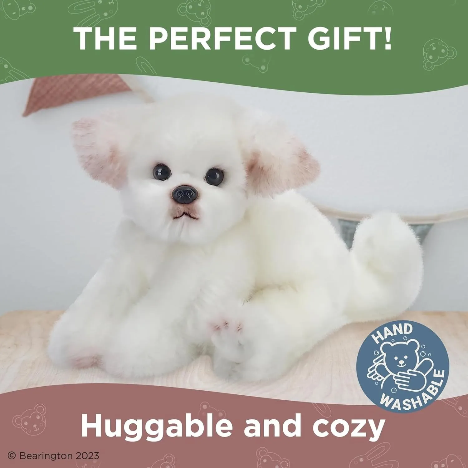 Bearington Angel The Maltese Stuffed Animal, 13 Inch White Dog Stuffed Animal