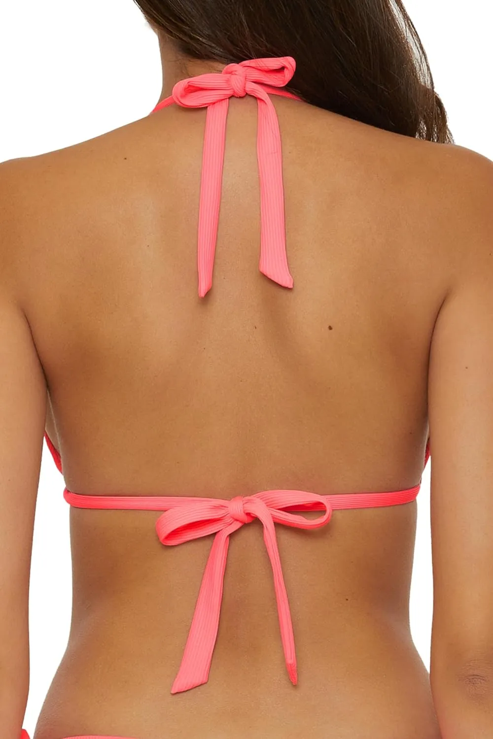 BECCA Color Play Triangle Bikini Top, Adjustable, Tie Back, Swimwear Separates for Women