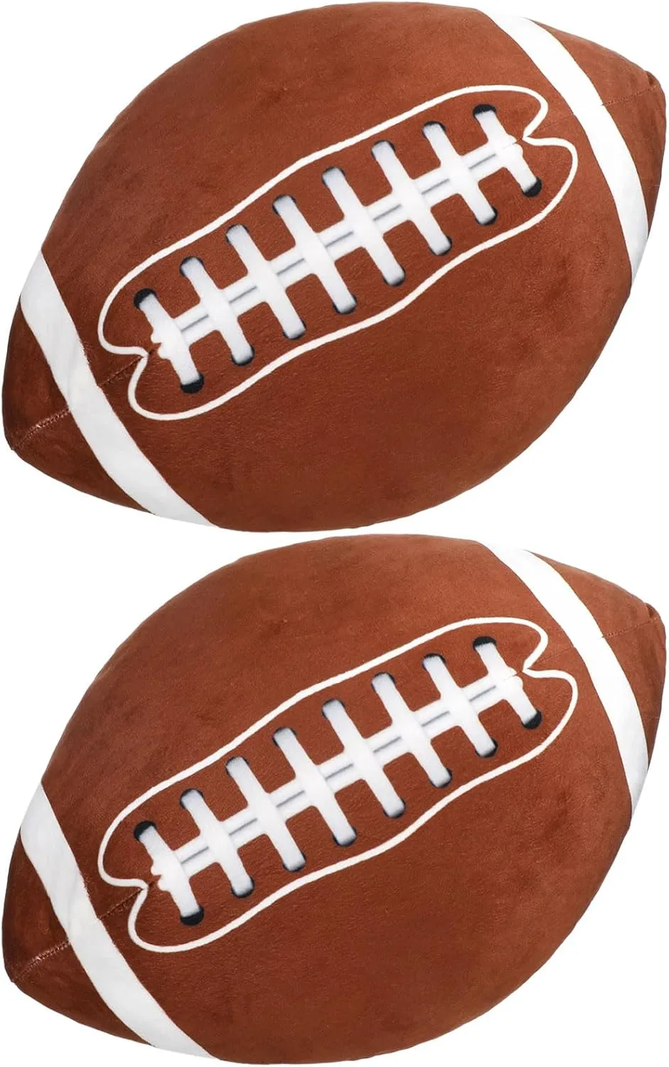 Bencailor 2 Pcs Football Plush Pillows Football Decor Fluffy Football Stuffed Animal Football Shaped Sports Throw Pillows for Boys Bedroom Decorations Birthday Party Decor Gift(11.81 x 15.75 Inches)