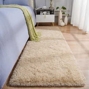 BENRON Light Tan Runner Rug 2x6 Hallway Runners Non Slip Runner Rugs for Entryway Kitchen Bedroom Dorm Fluffy Throw Rugs for Kids Teens Thickened Memory-Foam Rug Home Decor