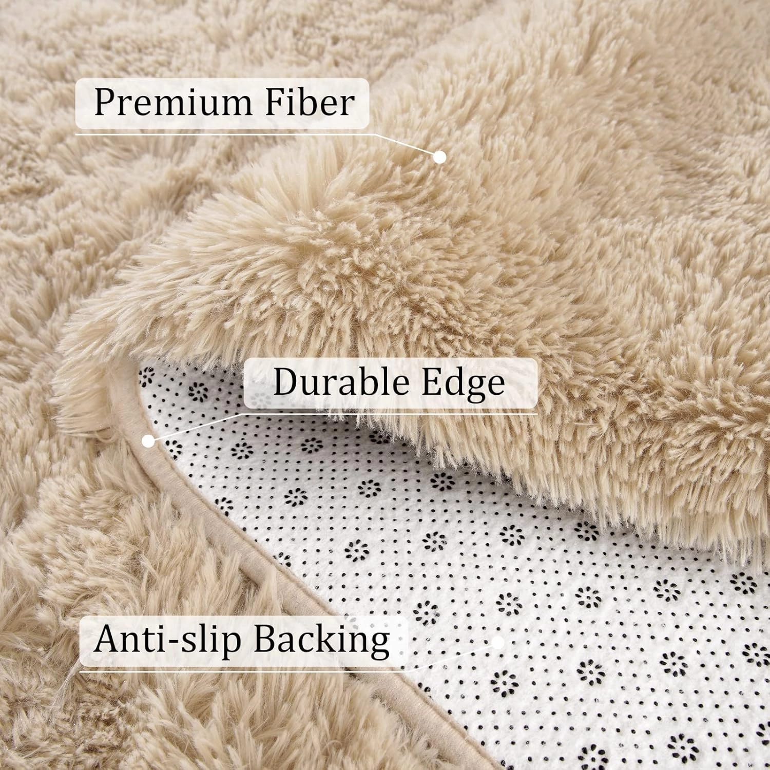 BENRON Light Tan Runner Rug 2x6 Hallway Runners Non Slip Runner Rugs for Entryway Kitchen Bedroom Dorm Fluffy Throw Rugs for Kids Teens Thickened Memory-Foam Rug Home Decor