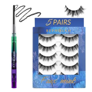 BEPHOLAN Black Eyeliner Pencils and Volume False Eyelashes