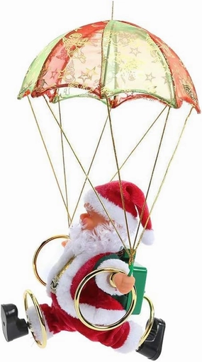 BESPORTBLE Electric Santa Claus Parachute Toy Creative Parachute Santa Playthings Funny Christmas Toy Creative present(No Battery)