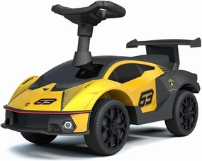 Best Ride On Cars Lamborghini Essenza SCV12 Push Car - Toy for Toddlers With Realistic Steering Wheel, Music, Horn, Comfy Seat, Backrest, Secret Storage - Yellow, Large