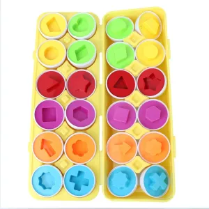 BESTonZON 12pcs Educational Matching Eggs Toy Boys and Girls Shape Sorter Puzzle Game for Age Develops Hand-Eye Coordination and Imagination for Easter and Learning Activities