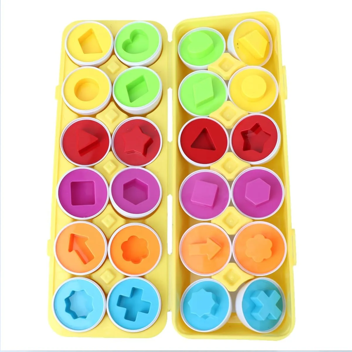BESTonZON 12pcs Educational Matching Eggs Toy Boys and Girls Shape Sorter Puzzle Game for Age Develops Hand-Eye Coordination and Imagination for Easter and Learning Activities