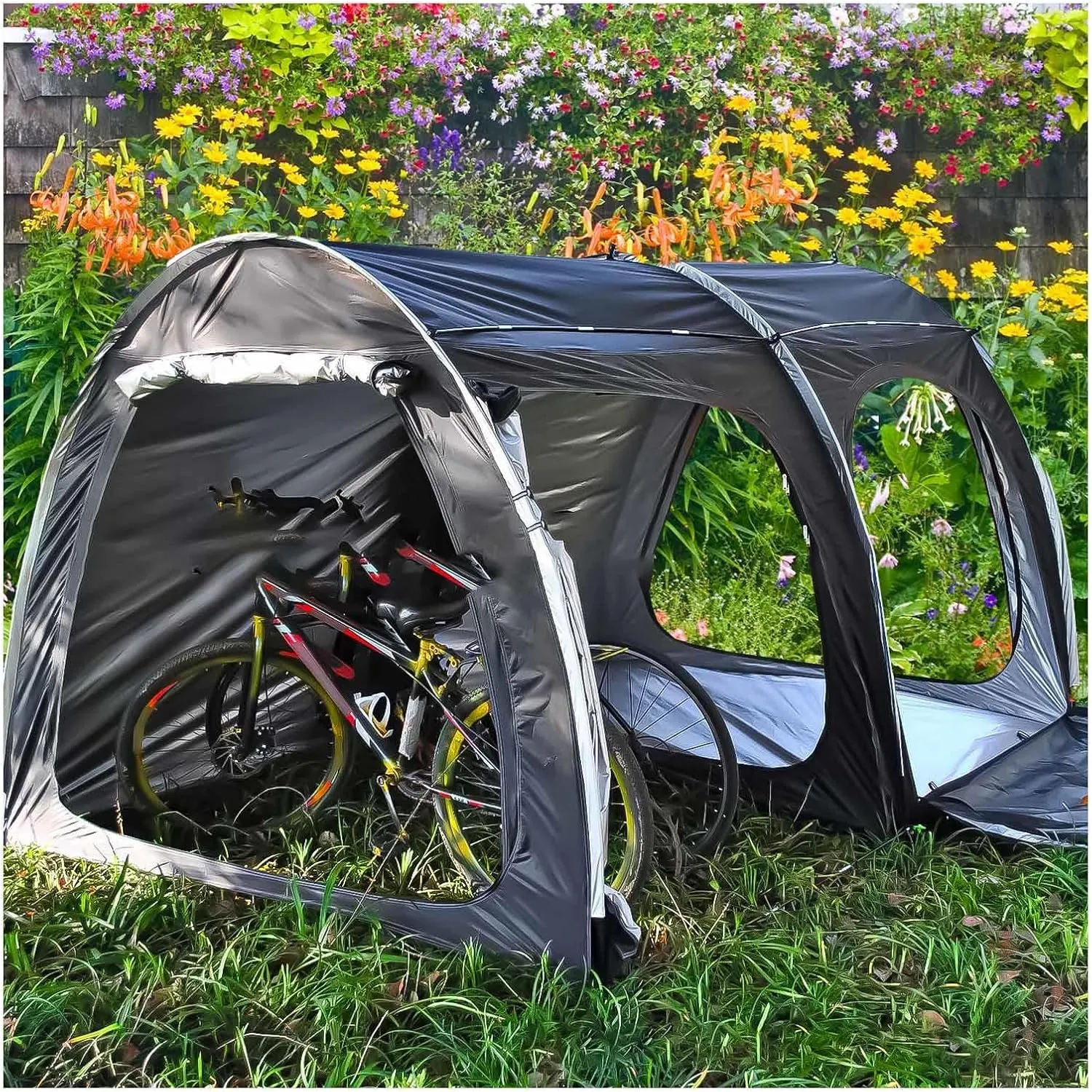 Bicycle Tent with Ventilation Mesh Bicycle Covers Outdoor Storage Waterproof with 210D Oxford Fabric PU4000 Waterproof Bicycle Cover Bicycle Tent
