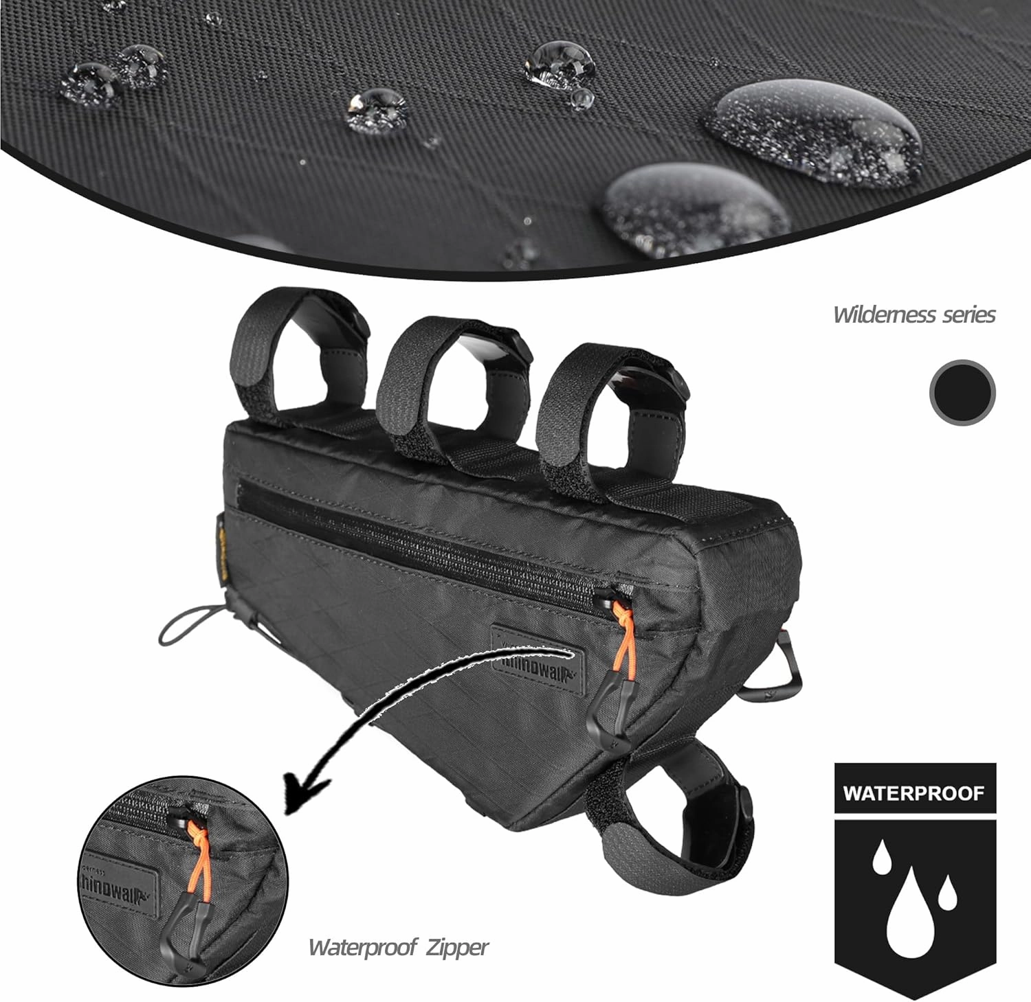 Bicycle Frame Bag Bike Triangle Bag Waterproof Bike Bag 1.7L with Dual Side Mesh Pockets for MTB Road Bike Cycling Commuting and Outdoor Adventures