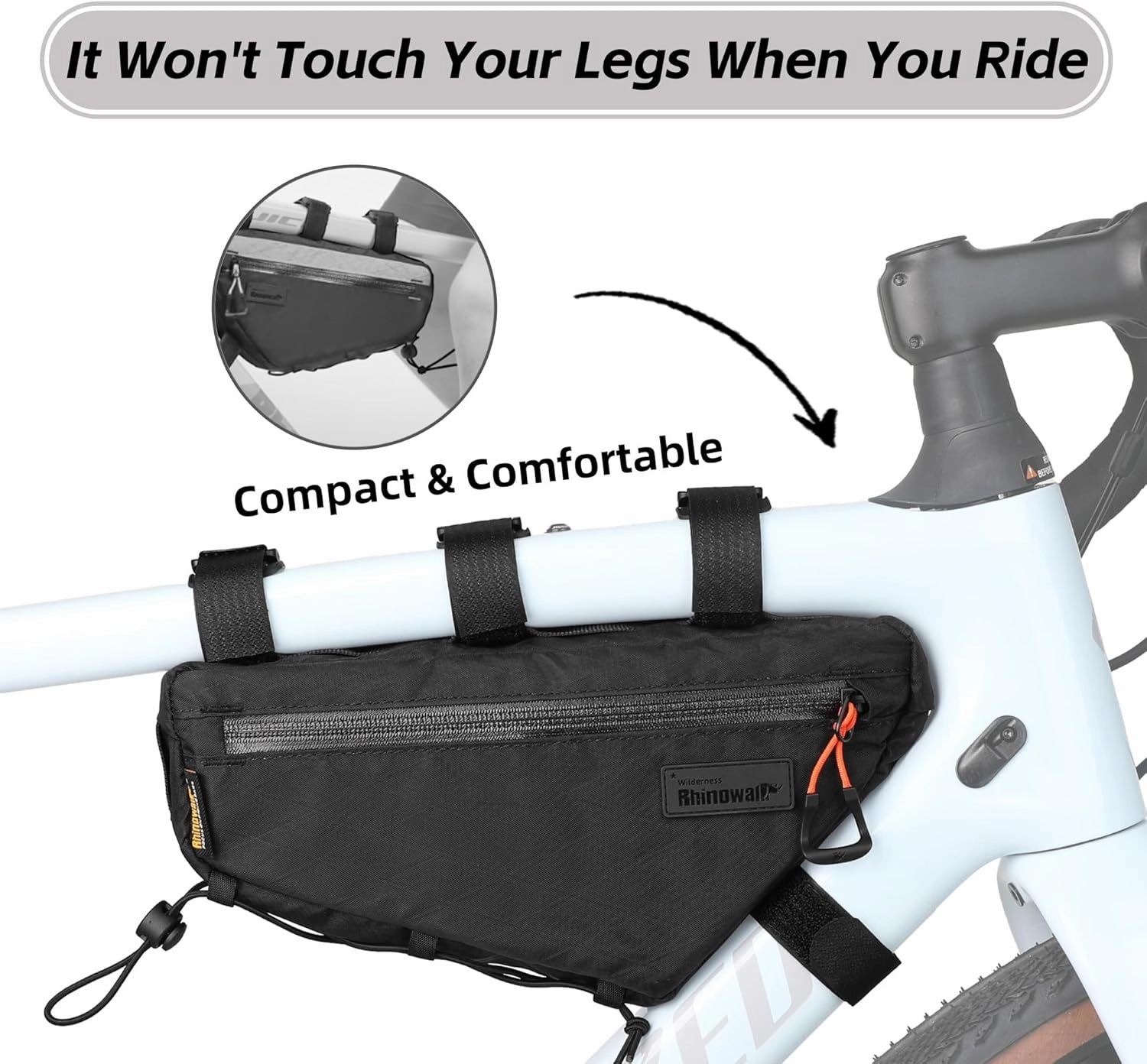 Bicycle Frame Bag Bike Triangle Bag Waterproof Bike Bag 1.7L with Dual Side Mesh Pockets for MTB Road Bike Cycling Commuting and Outdoor Adventures