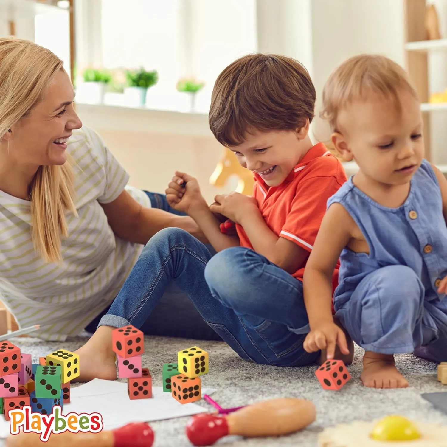 Big Foam Dice Set - 36-Pack, Jumbo, and Colorful Dice for Kids - Ideal for Boosting Math Skills, Great Gifts, and Party Fun