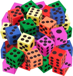 Big Foam Dice Set - 36-Pack, Jumbo, and Colorful Dice for Kids - Ideal for Boosting Math Skills, Great Gifts, and Party Fun