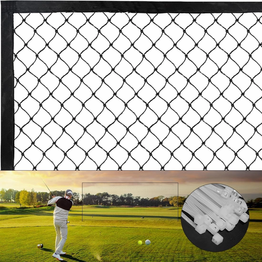 Black Golf Barrier Netting Multifunction Sports Netting High Impact Net