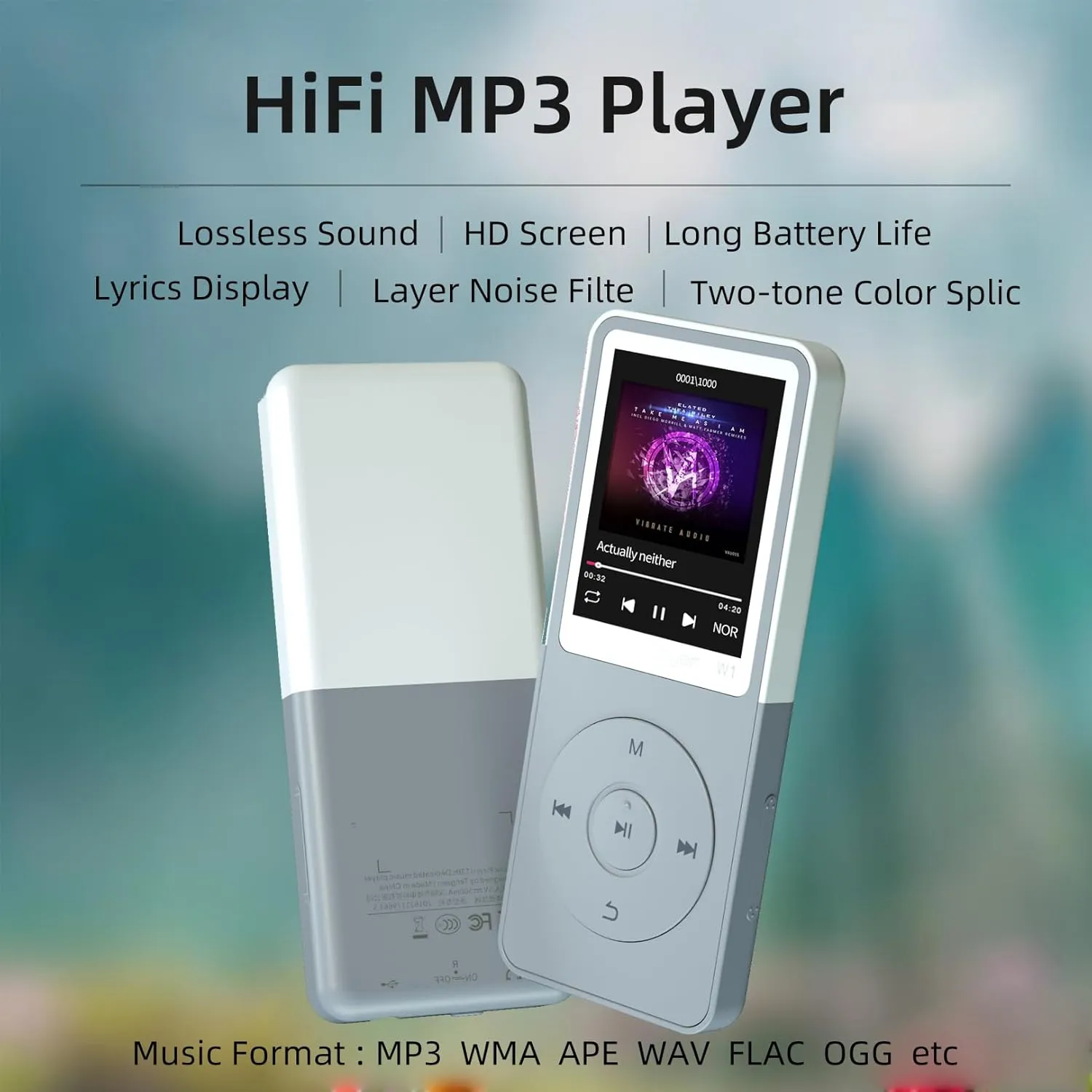 Bluetooth Mp3 Player, Classic Portable Mp3 & Mp4 Players for Kids,HiFi Music Player with Video Play,FM Radio,Recording,E-Book,Alarm Clock,Mp3 Play up to 50 Hours with SD Card Slot Grey 16GB