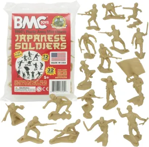 BMC Classic Marx Japanese Plastic Army Men - 32pc WW2 Soldier Figures Made in USA