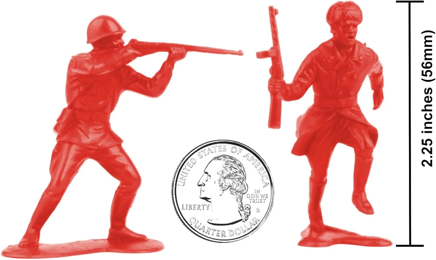 BMC Classic Marx Russian Plastic Army Men - Red 36pc WW2 Soldier Figures US Made