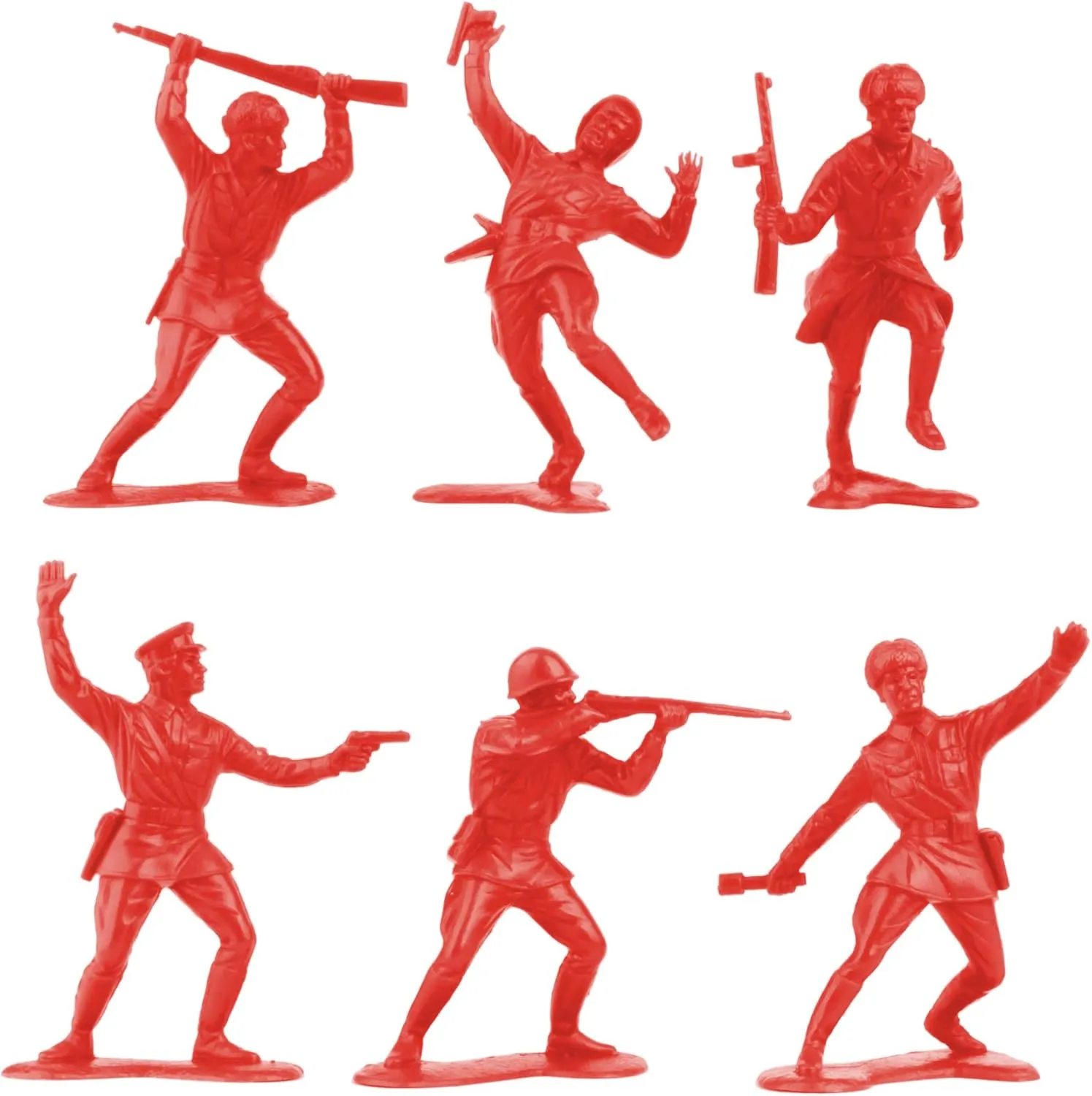 BMC Classic Marx Russian Plastic Army Men - Red 36pc WW2 Soldier Figures US Made