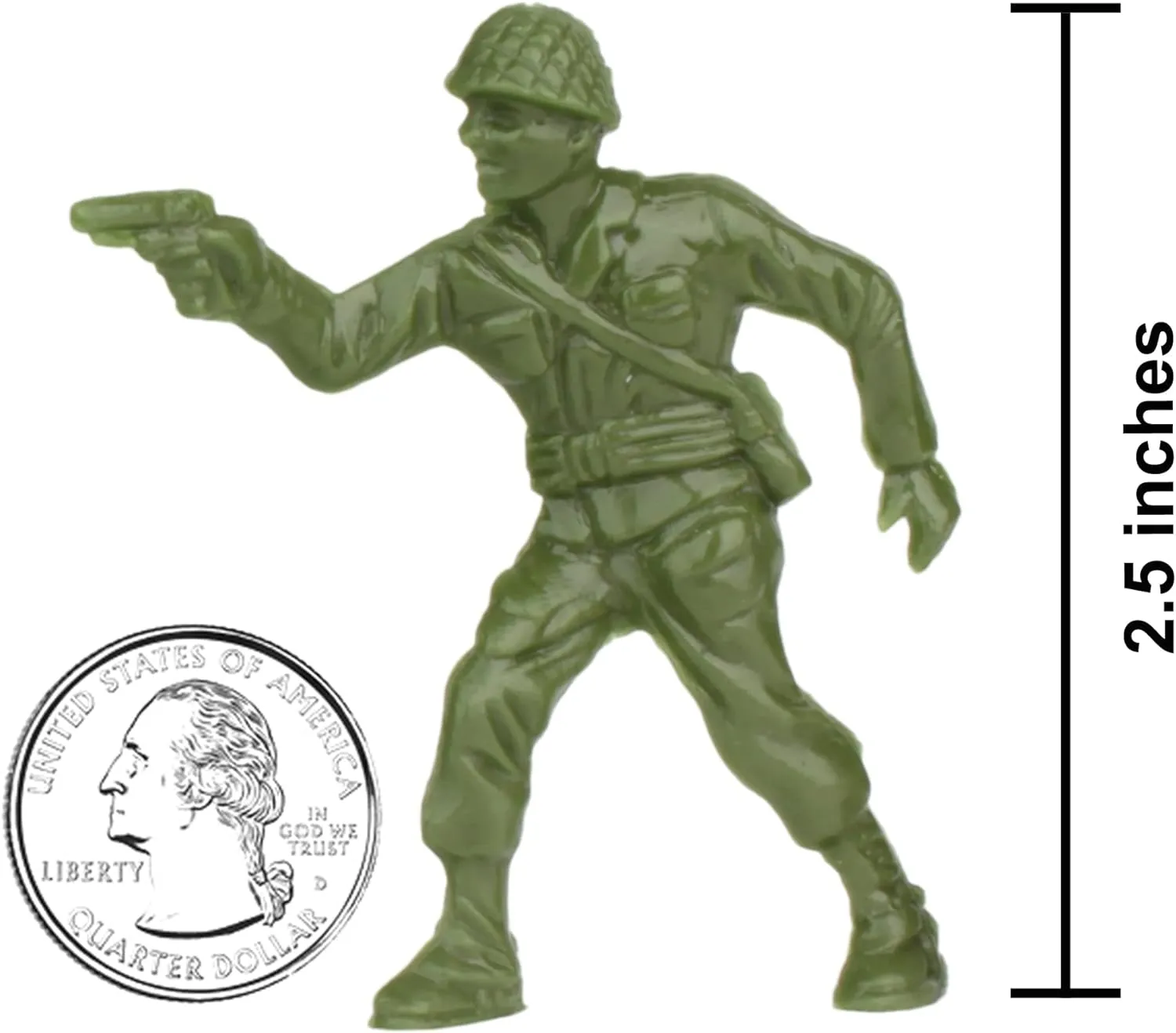BMC Classic OD Green Plastic Army Men - 40pc WW2 Soldier Figures - Made in USA