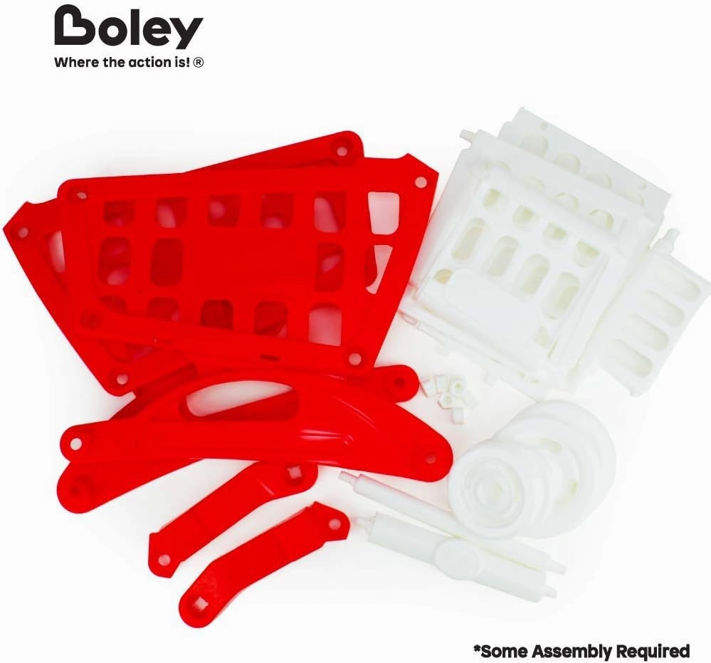 Boley Mart Red Shopping Cart Toy for Kids and Toddlers - Pretend Play Grocery Shopping Cart with Wheels - 20x18 inches - Easy Assembly - Child-Safe and Durable - Ages 3 