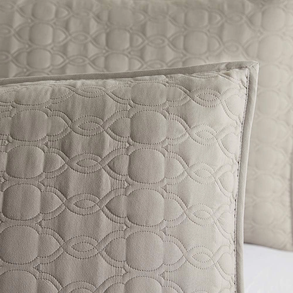 BOURINA Quilt Set Coverlet Set Quilting Bedspread 3-Piece Quilt Set Microfiber Lightweight, Queen 90" x 92" Beige