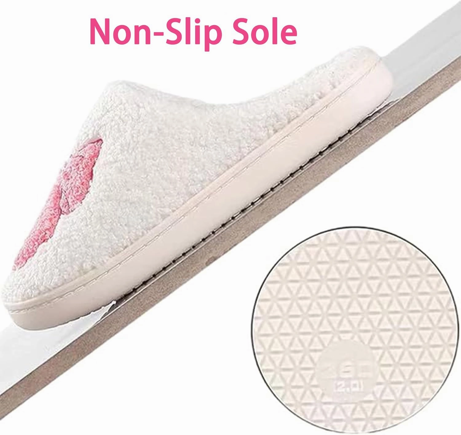 Bow Slippers for Women & Men - Floral Memory Foam Plush Slippers, Cute Cartoon Design, Warm Fluffy Fur Lined, Indoor Outdoor House Home Bedroom Shoes