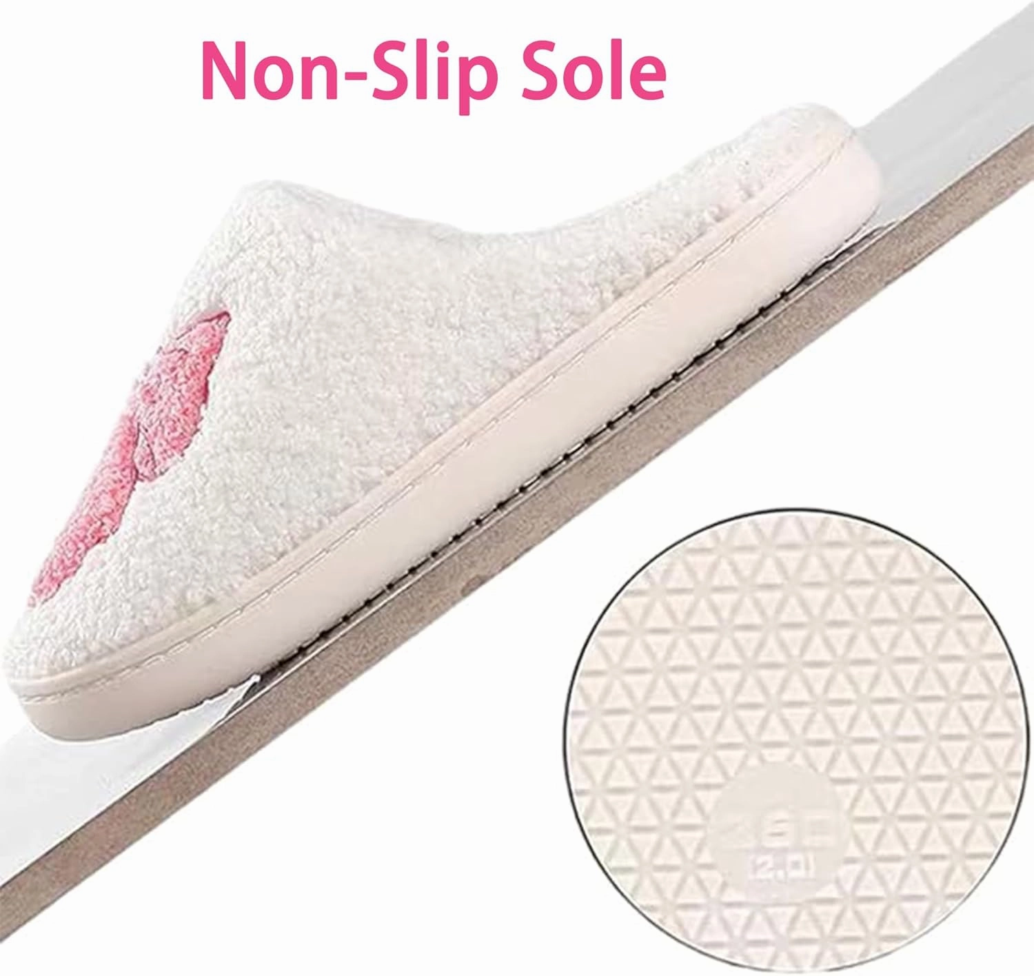 Bow Slippers for Women & Men - Floral Memory Foam Plush Slippers, Cute Cartoon Design, Warm Fluffy Fur Lined, Indoor Outdoor House Home Bedroom Shoes