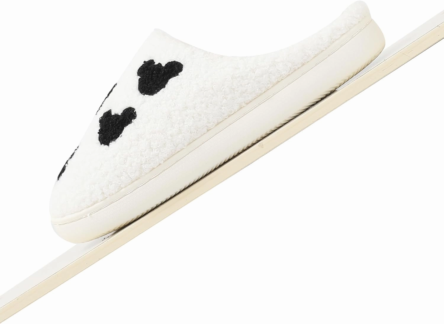 Bow Slippers for Women & Men - Floral Memory Foam Plush Slippers, Cute Cartoon Design, Warm Fluffy Fur Lined, Indoor Outdoor House Home Bedroom Shoes