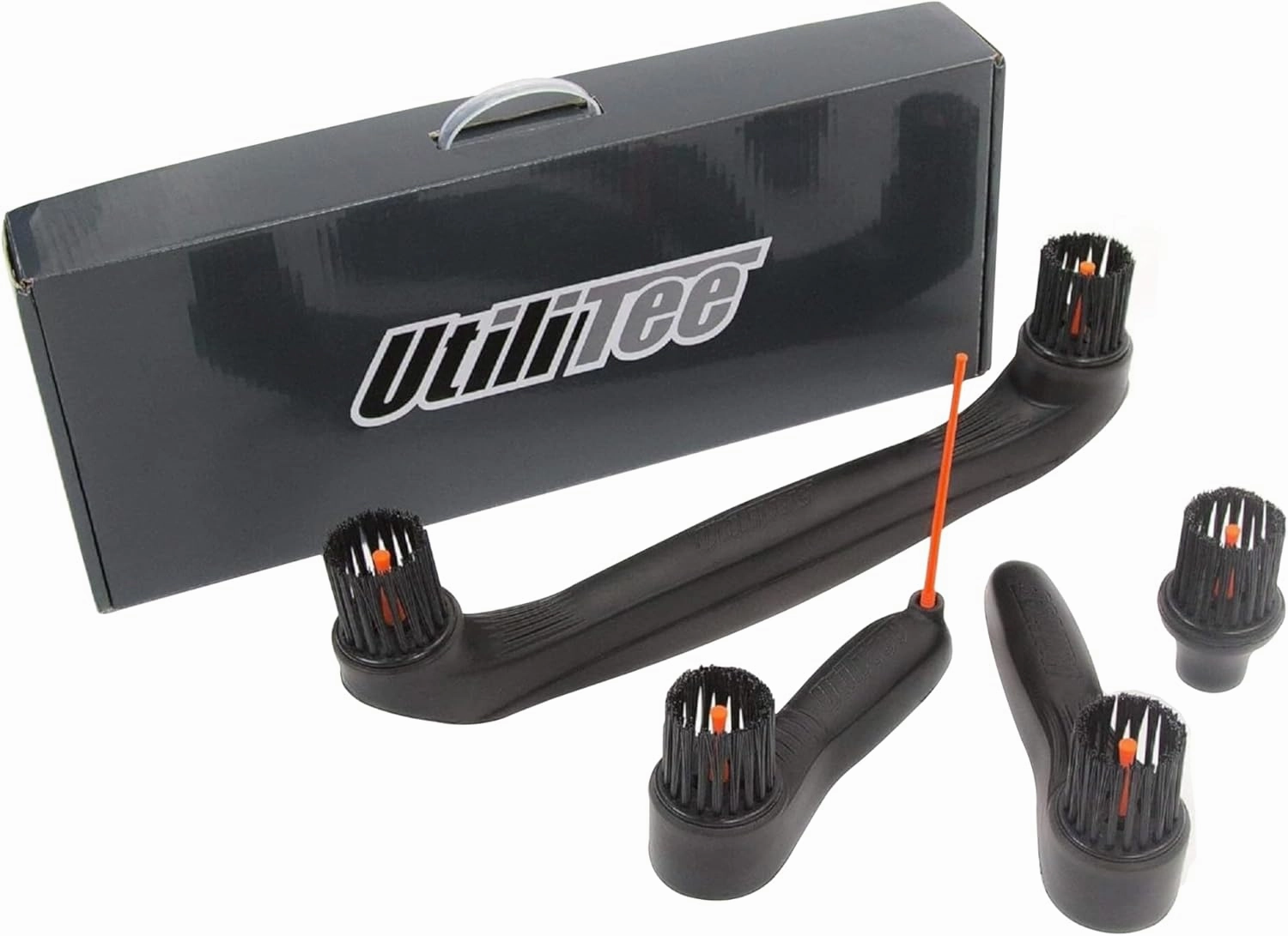 Bownet Utilitee 4-in-1 Accessory Attachment Pack - Nylon Bristle Brush Tee Top Heads - Hitting and Batting Tee Training for Baseball and Softball