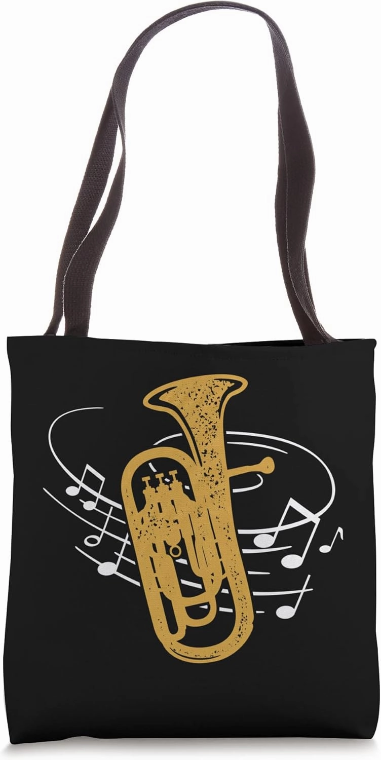 Brass Instrument Orchestra Musician Sheet Music Euphonium Tote Bag