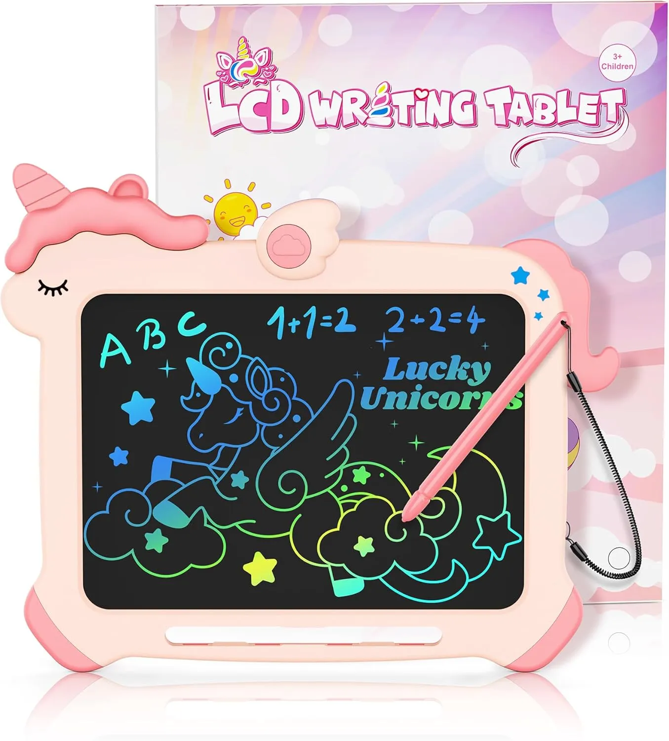 bravokids LCD Writing Tablet for Kids,Toys for 2 3 4 5 6 Year Old Girl Gifts,8.5 Inch Toddler Doodle Board Drawing Tablet, Unicorn Toys, Christmas Birthday Gifts (Pink)