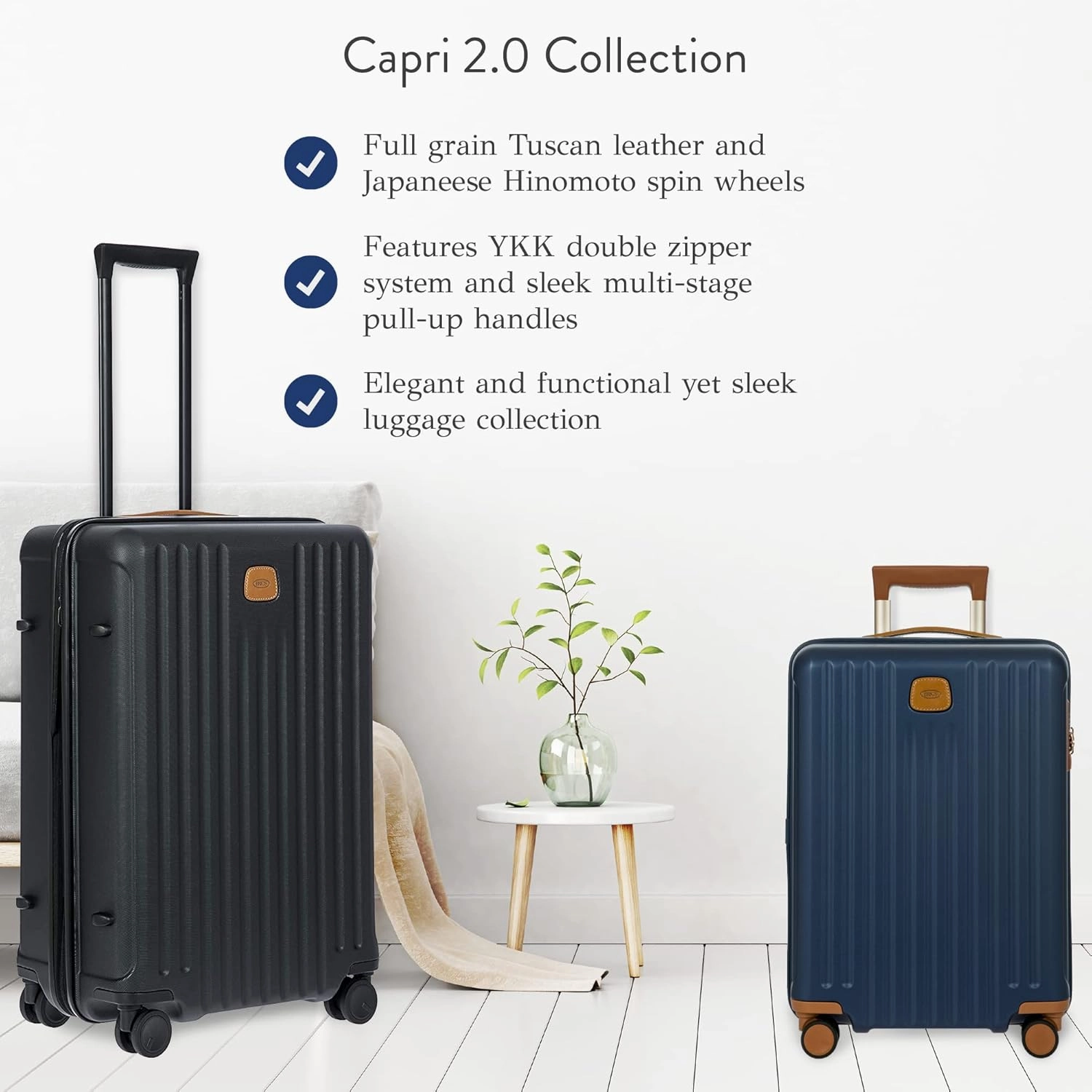 Bric's Capri 2.0 21-Inch Spinner - Luxury Carry On Luggage With Spinner Wheels - Lightweight Suitcases with Wheels Made From Durable Polycarbonate - Matte Blue