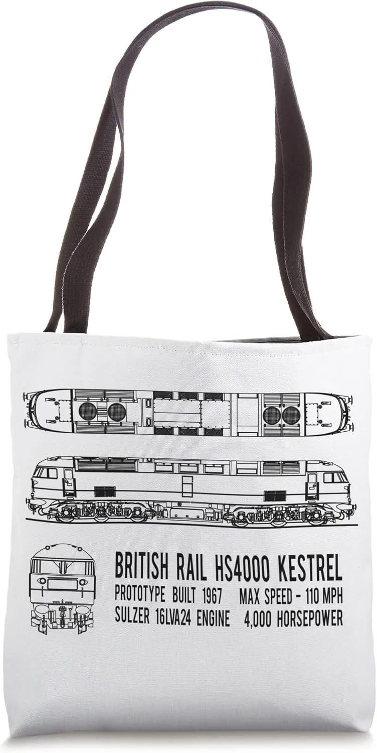 British Rail HS4000 Kestrel Locomotive Train Blueprints Tote Bag